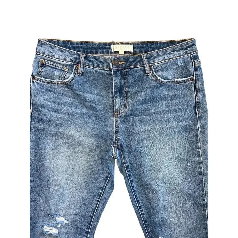 Harper Heritage mid rise girlfriend jeans distressed crop ankle stretch size 28 - Picture 4 of 9
